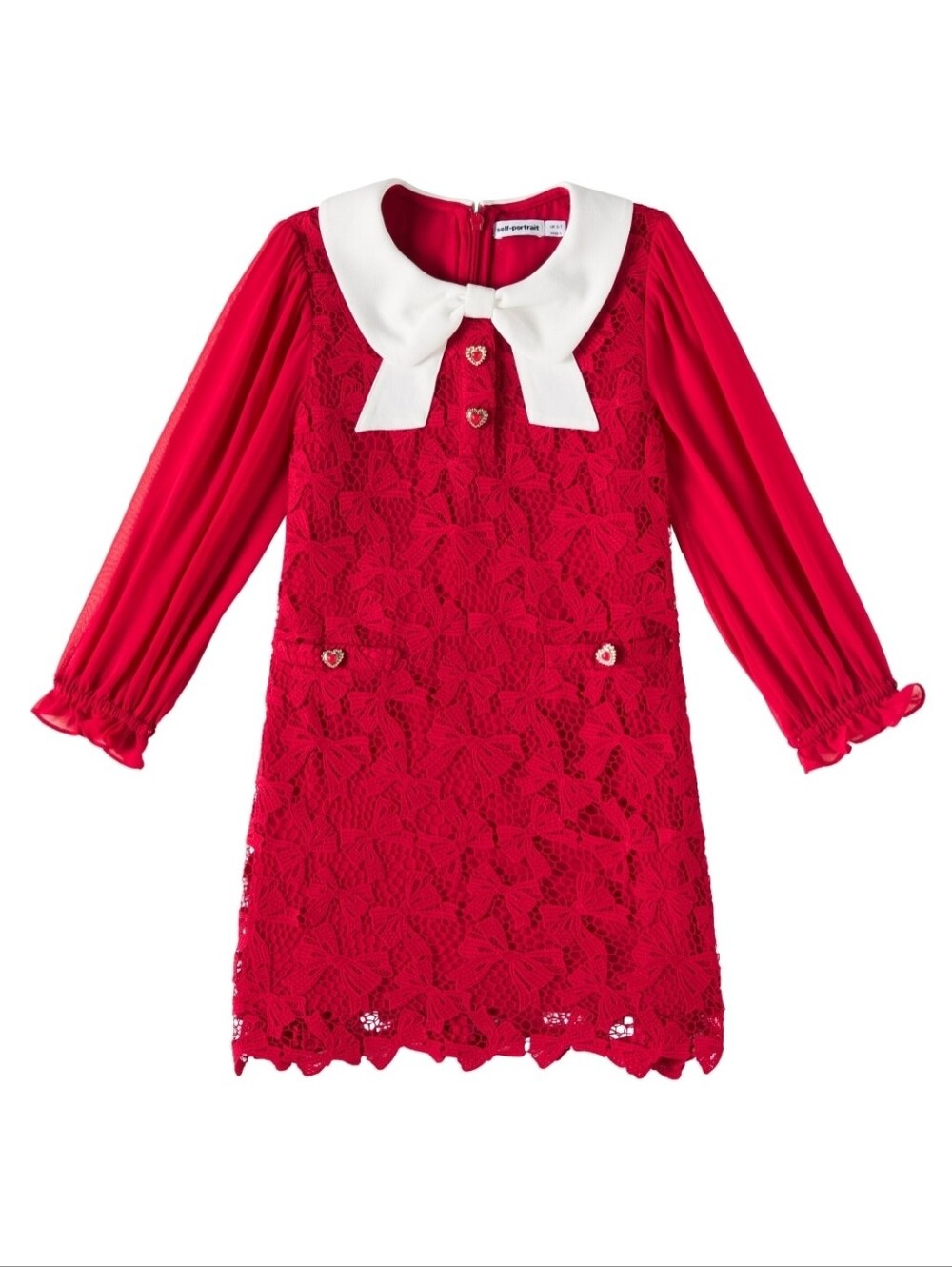 SELF PORTRAIT KIDS Bow lace dress Collar 10 12